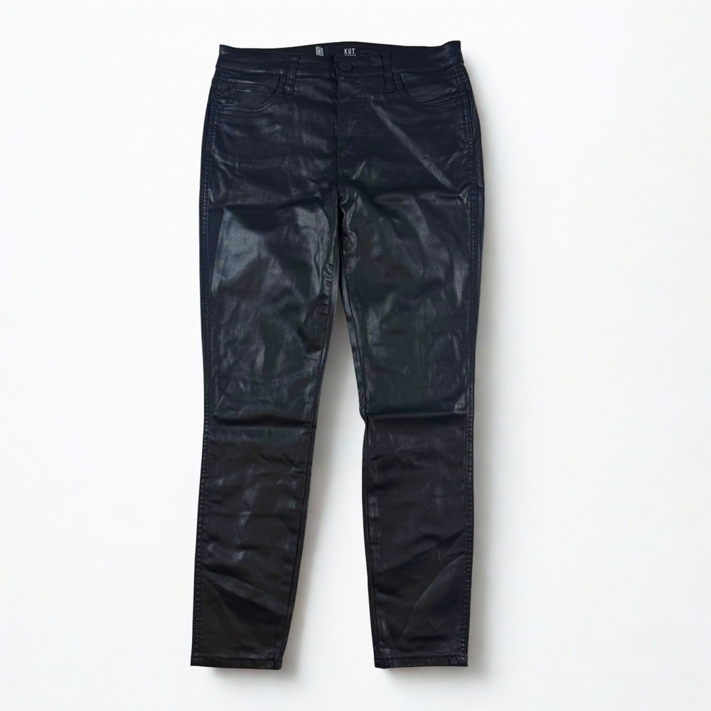 KUT from the Kloth Donna Ankle Skinny Jeans Womens‎ 6 Black Coated High Rise